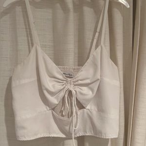 Abercrombie cut out white tank top